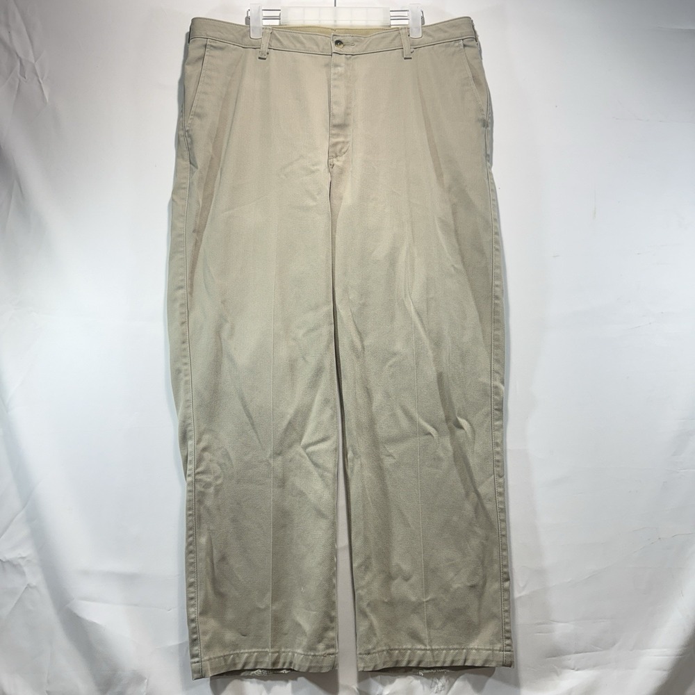 Wrangler Riata Khaki Pants Size Mens 38x30 Khaki Slack Pleated Front Cotton 94KH